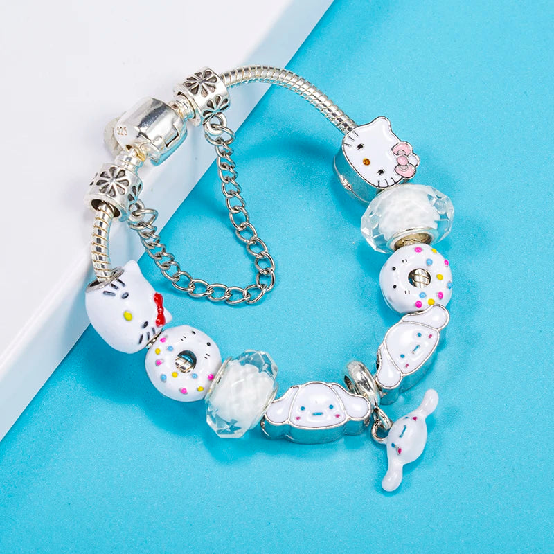 Bracelet Animaux Romantique — Breloques Perles Cristal, Style Unique, Cadeau Parfait