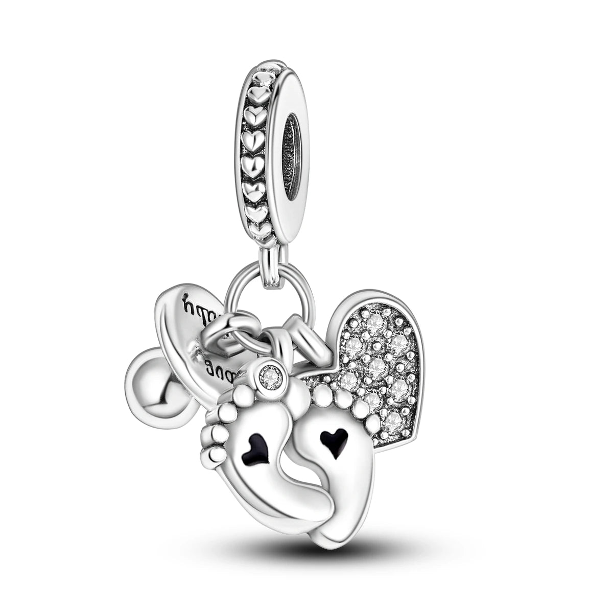 Breloques Argent Sterling 925 — Pendentifs Perles Cristal Artisanal pour Bracelet Charme