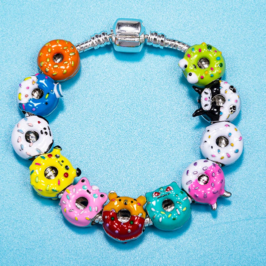 Bracelet Animaux Romantique — Breloques Perles Cristal, Style Unique, Cadeau Parfait