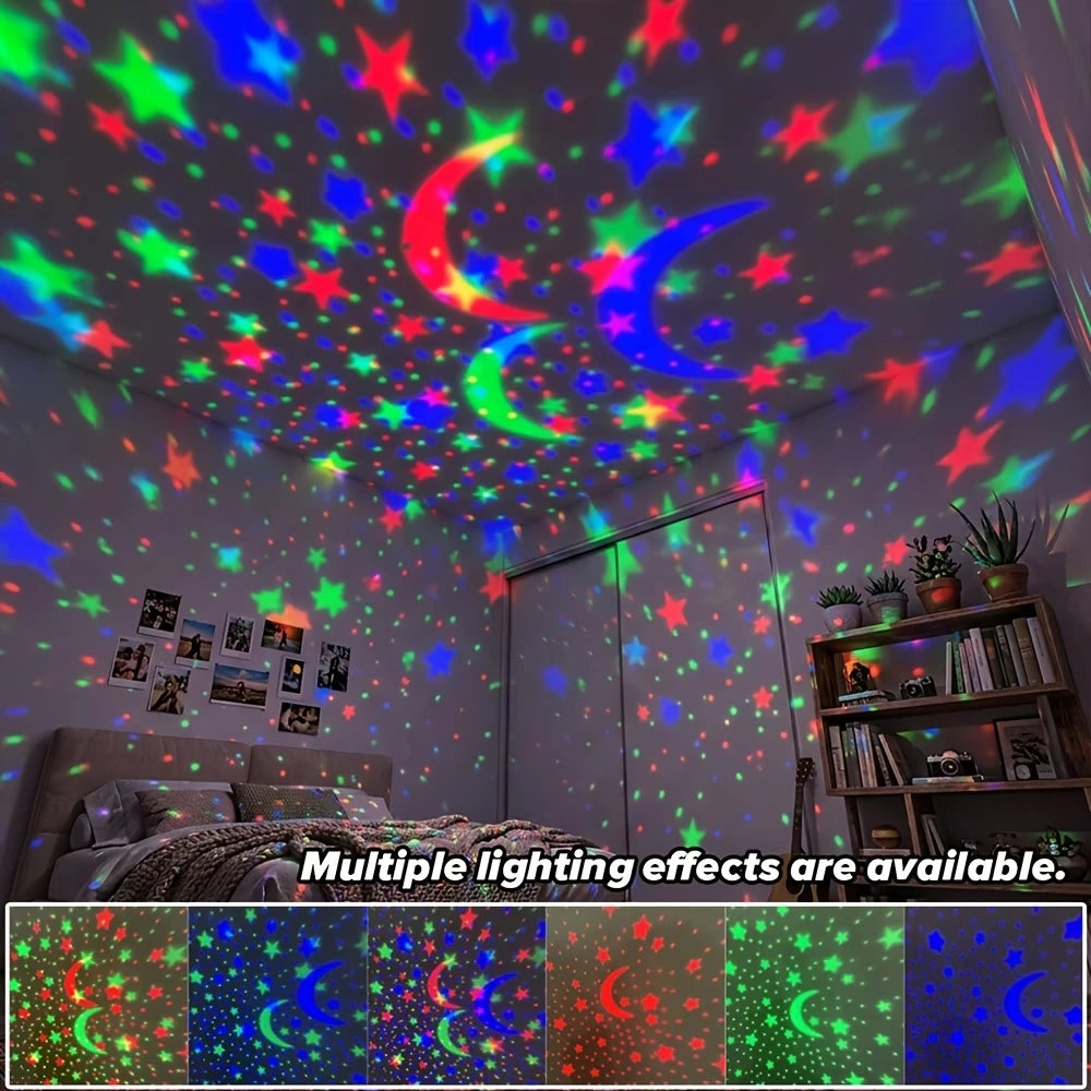 Projecteur LED Ciel Etoilé — Veilleuse Lune et Etoiles RGB, Decor Maison Atmosphere