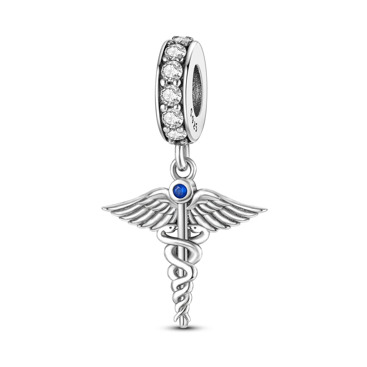 Breloques Argent Sterling 925 — Pendentifs Perles Cristal Artisanal pour Bracelet Charme