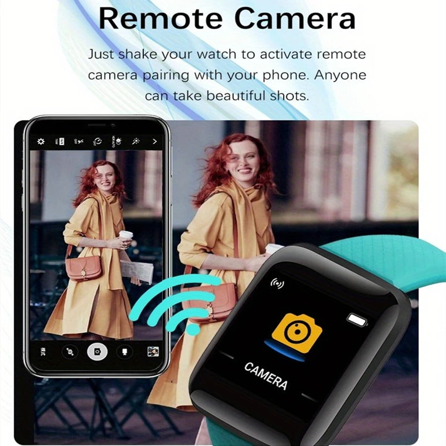 Montre Connectée Homme Femme — Fitness Tracker, Notifications, Étanche IP68, Cadran Tactile