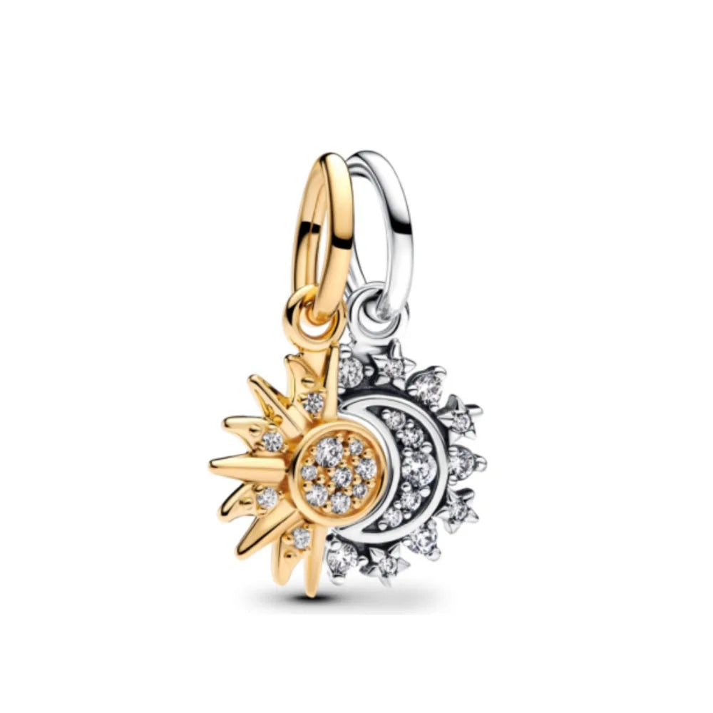 Nœud Argent & Or 925 — Pendentif Vélo en Perles de Rose, Bracelet Artisanal Romantique