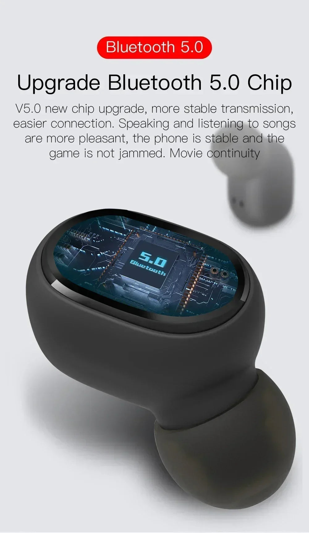 Ecouteurs Bluetooth True Wireless E6S — Reduction de Bruit, Double Appairage, Autonomie 24h