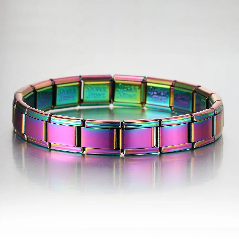 Bracelet Charme Poumons Acier Inox — Style DIY, 9mm, Mode 2025, Personnalisable