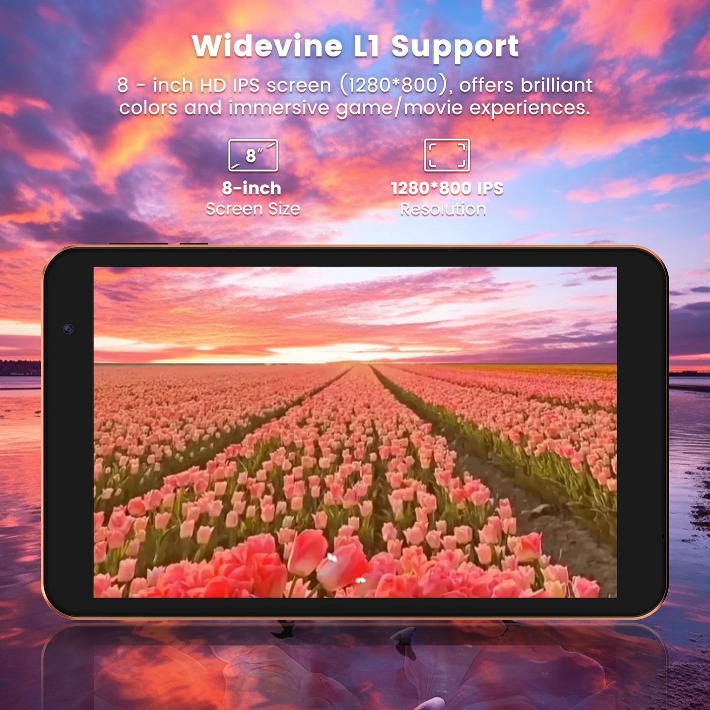 Tablette 8 Pouces Android 11 — IPS 1280×800, 2+16Go, WiFi & Bluetooth, Extensible 512Go