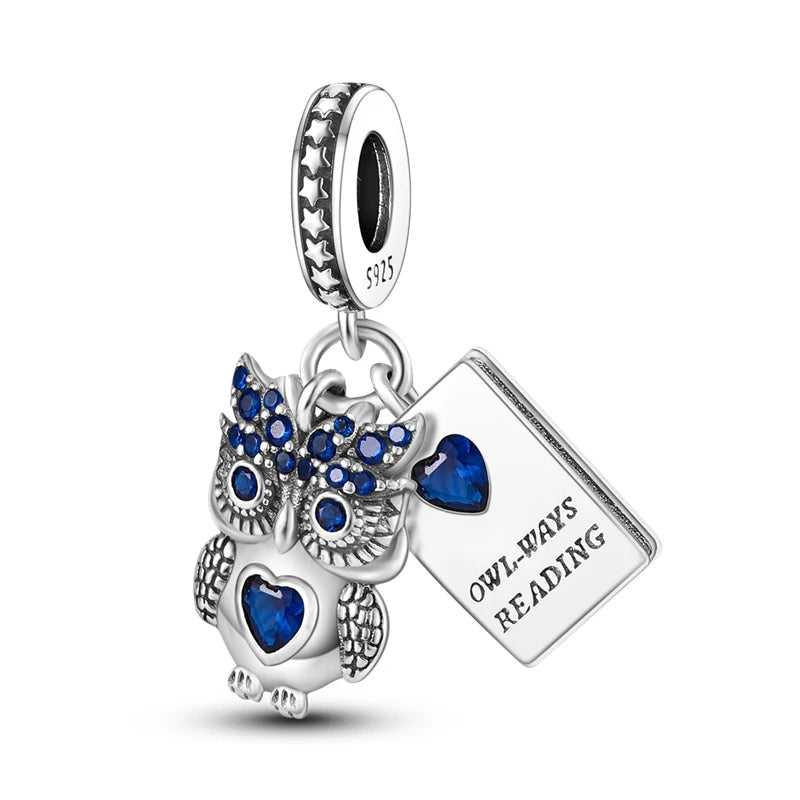 Breloques Argent Sterling 925 — Pendentifs Perles Cristal Artisanal pour Bracelet Charme