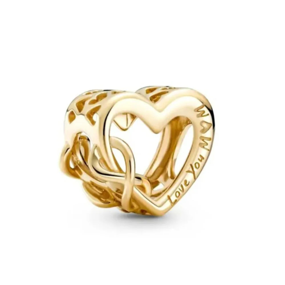 Nœud Argent & Or 925 — Pendentif Vélo en Perles de Rose, Bracelet Artisanal Romantique
