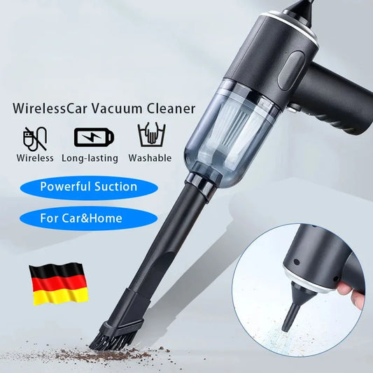 Aspirateur Voiture Sans Fil 9000Pa — Humide et Sec, Rechargeable USB, Mini Portable