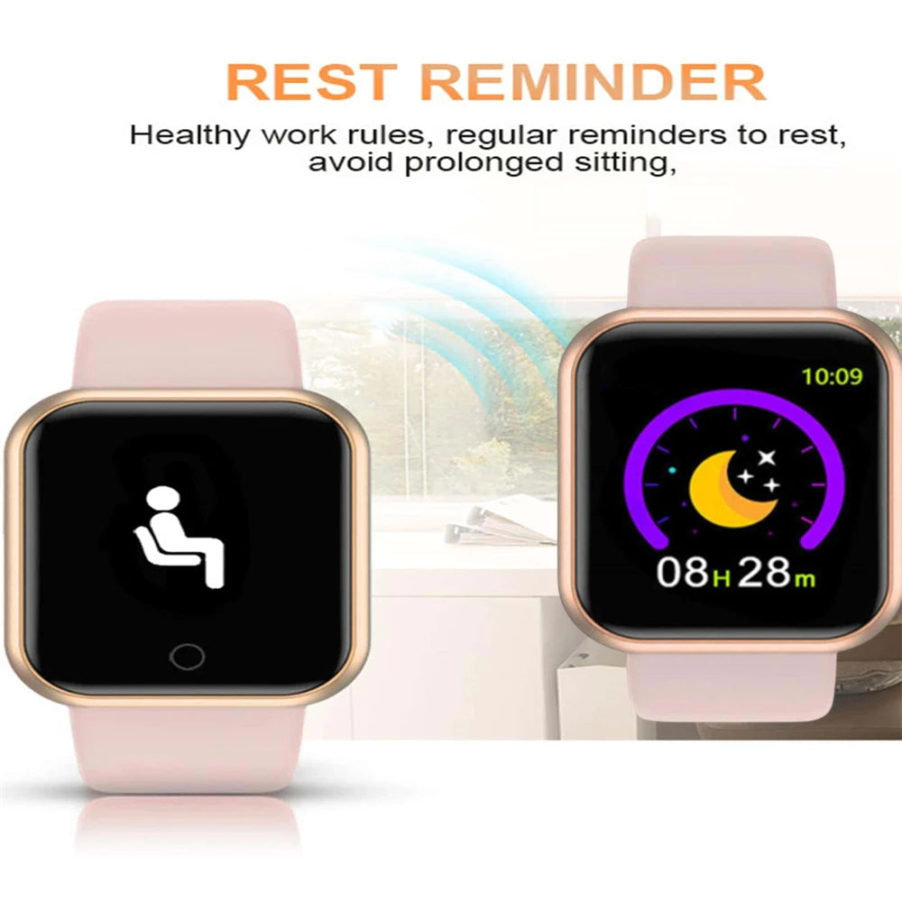Montre Connectée Homme Femme — Fitness Tracker, Notifications, Étanche IP68, Cadran Tactile