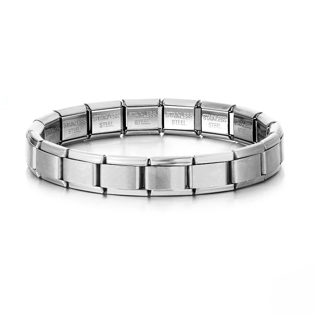 Bracelet Charme Poumons Acier Inox — Style DIY, 9mm, Mode 2025, Personnalisable