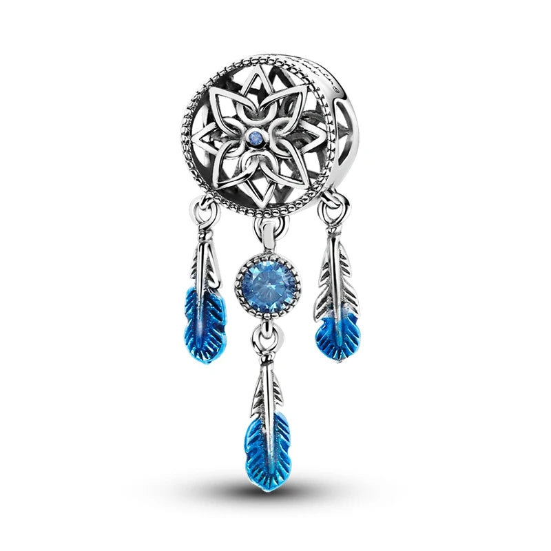 Breloques Argent Sterling 925 — Pendentifs Perles Cristal Artisanal pour Bracelet Charme
