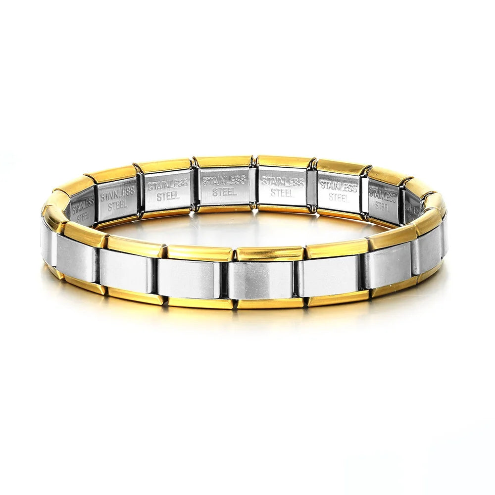 Bracelet Charme Poumons Acier Inox — Style DIY, 9mm, Mode 2025, Personnalisable