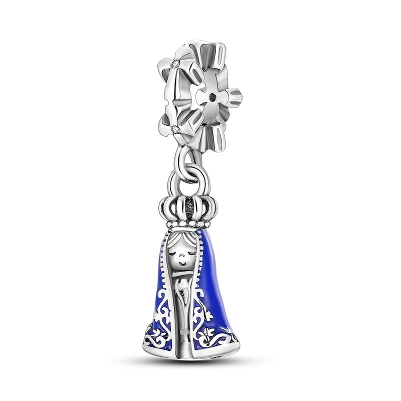 Breloques Argent Sterling 925 — Pendentifs Perles Cristal Artisanal pour Bracelet Charme
