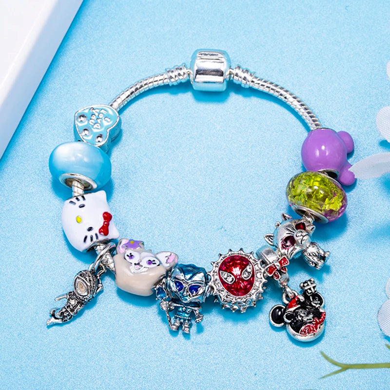 Bracelet Animaux Romantique — Breloques Perles Cristal, Style Unique, Cadeau Parfait