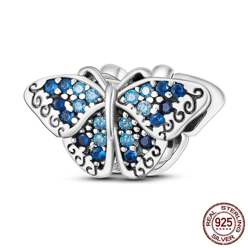 Breloques Argent Sterling 925 — Pendentifs Perles Cristal Artisanal pour Bracelet Charme