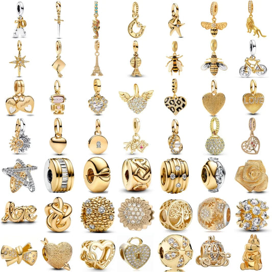 Nœud Argent & Or 925 — Pendentif Vélo en Perles de Rose, Bracelet Artisanal Romantique