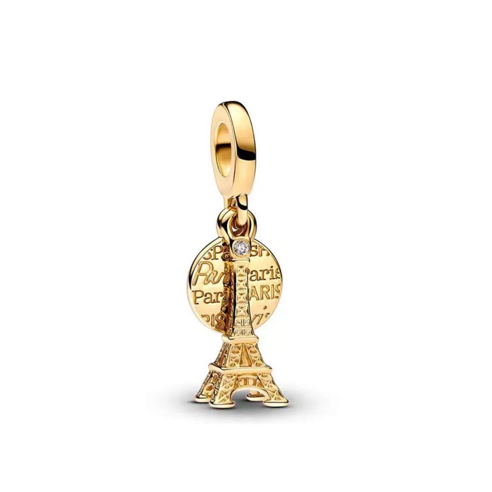 Nœud Argent & Or 925 — Pendentif Vélo en Perles de Rose, Bracelet Artisanal Romantique