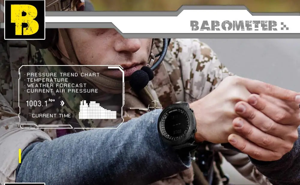 Montre digitale de sport masculin NORTH EDGE — Heures de course, Natation, Militaire, Altimètre, Boussole, Étanche 50m