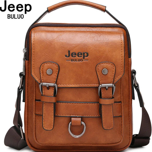 Sac Bandoulière Homme JEEP BULUO — Cuir Synthétique Premium, Business & Voyage, Style Tactique