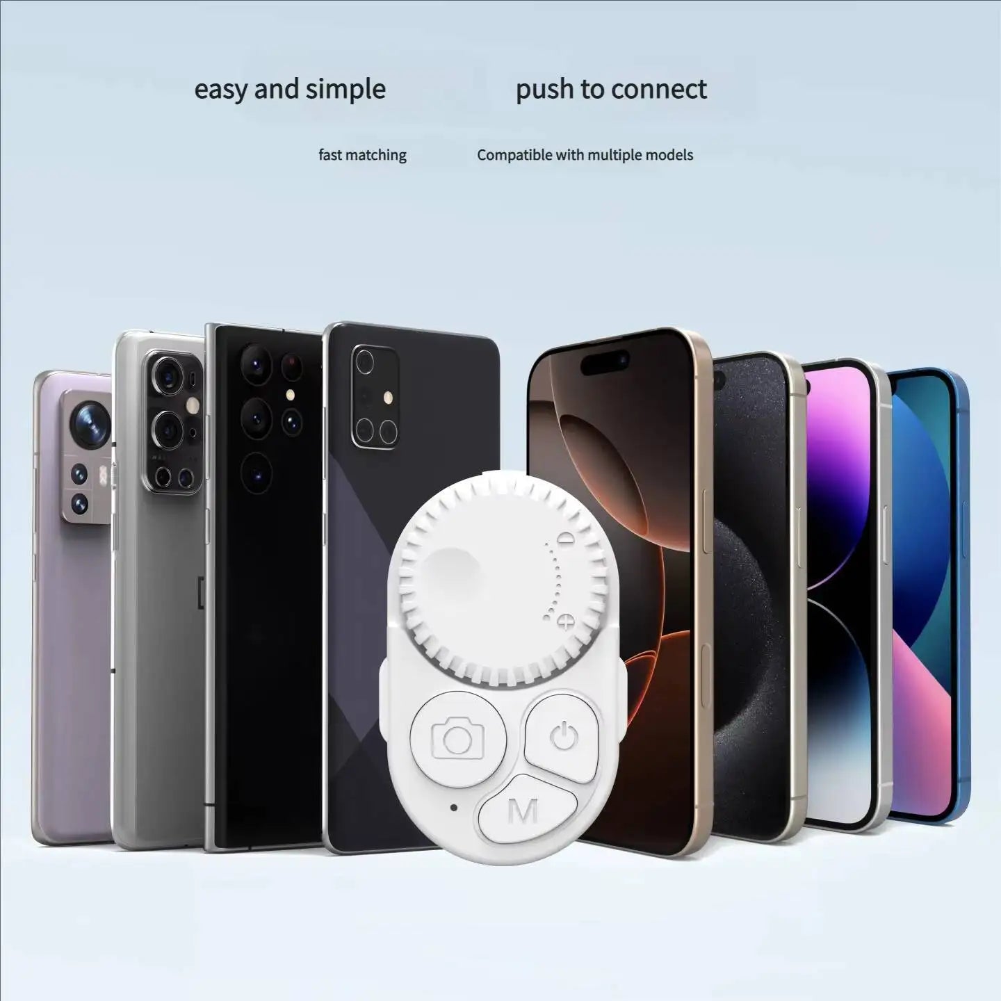 Déclencheur Bluetooth Selfie — Télécommande Photo Sans Fil, Compatible TikTok