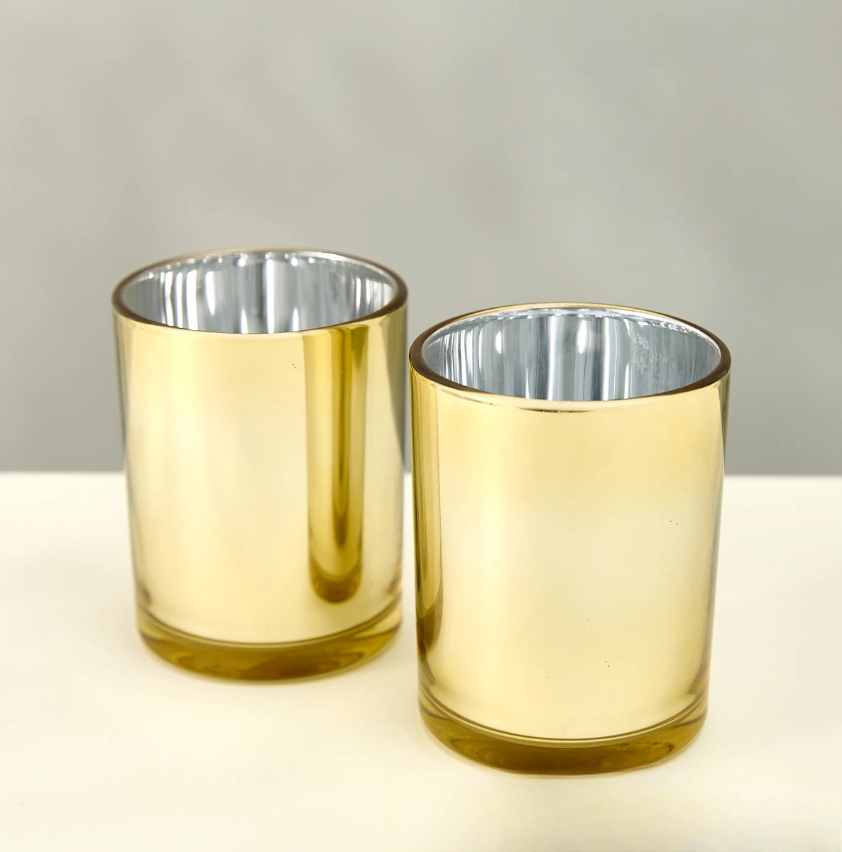 Bougeoir en verre de galvanoplastie dorée, pot en verre vide avec couvercle en métal, décor pour vacances et fêtes