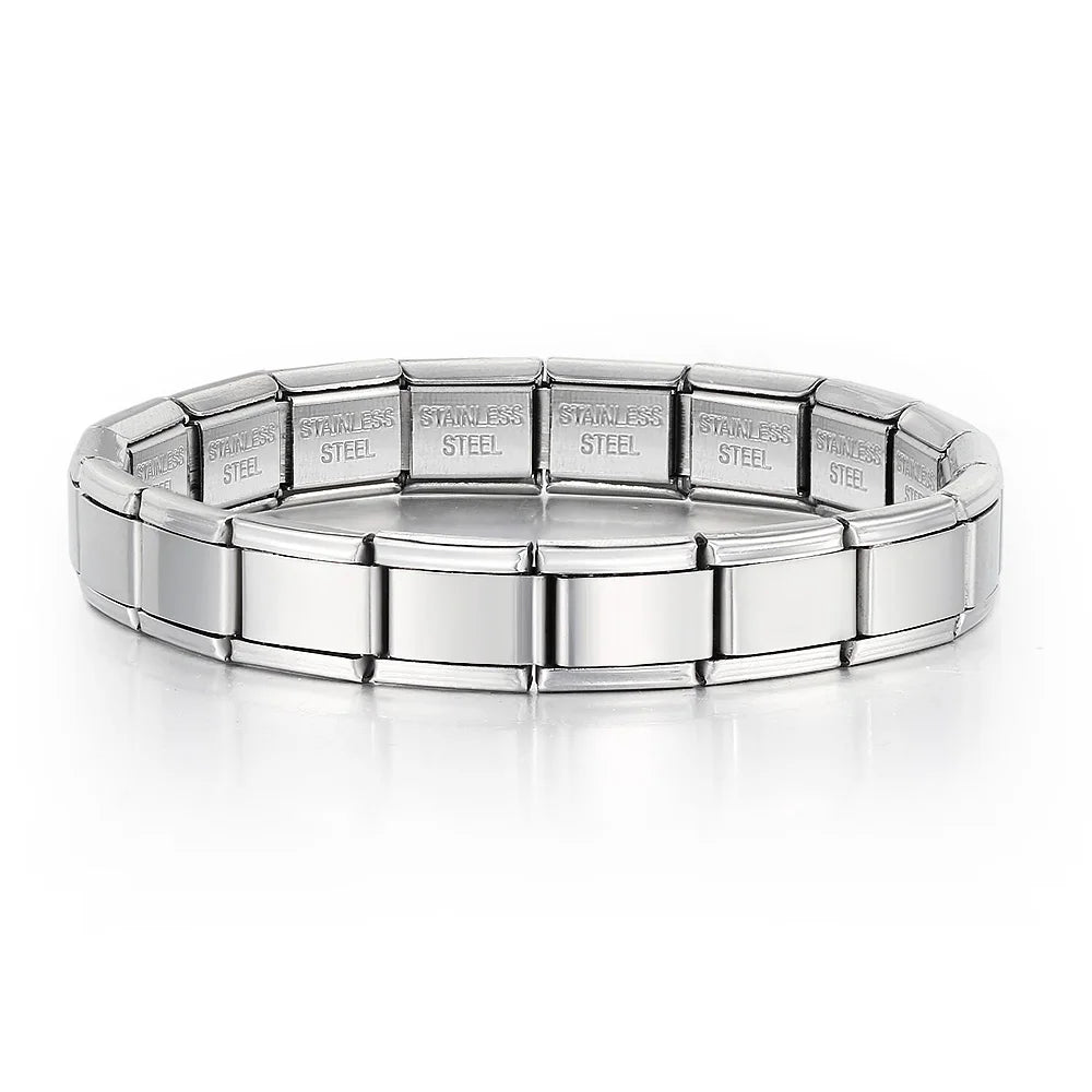 Bracelet Charme Poumons Acier Inox — Style DIY, 9mm, Mode 2025, Personnalisable