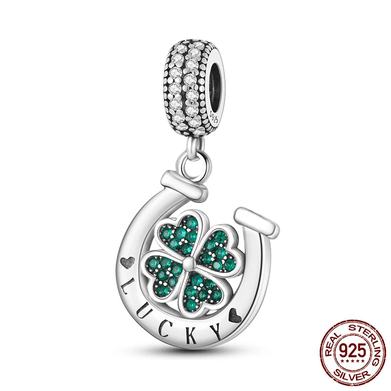 Breloques Argent Sterling 925 — Pendentifs Perles Cristal Artisanal pour Bracelet Charme