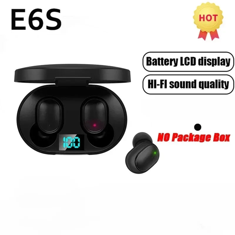 Ecouteurs Bluetooth True Wireless E6S — Reduction de Bruit, Double Appairage, Autonomie 24h