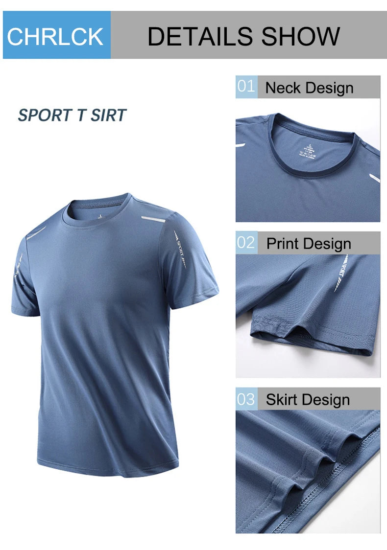 T-shirt Running Homme CHRLCK — Séchage Rapide, Respirant, Sport Outdoor Randonnée