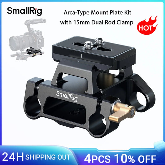 Kit Plaque Arca-Swiss — Montage SmallRig 15mm, Plaque Base Universelle, Sécurité Professionnelle
