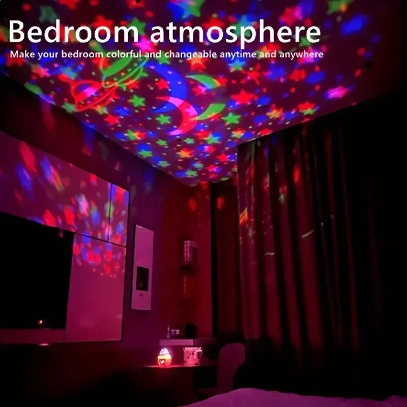 Projecteur LED Ciel Etoilé — Veilleuse Lune et Etoiles RGB, Decor Maison Atmosphere